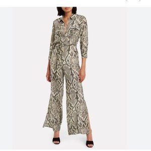 NWT L'AGENCE | Teddy Jumpsuit 3/4 Sleeve Riverbank Python Print 2
